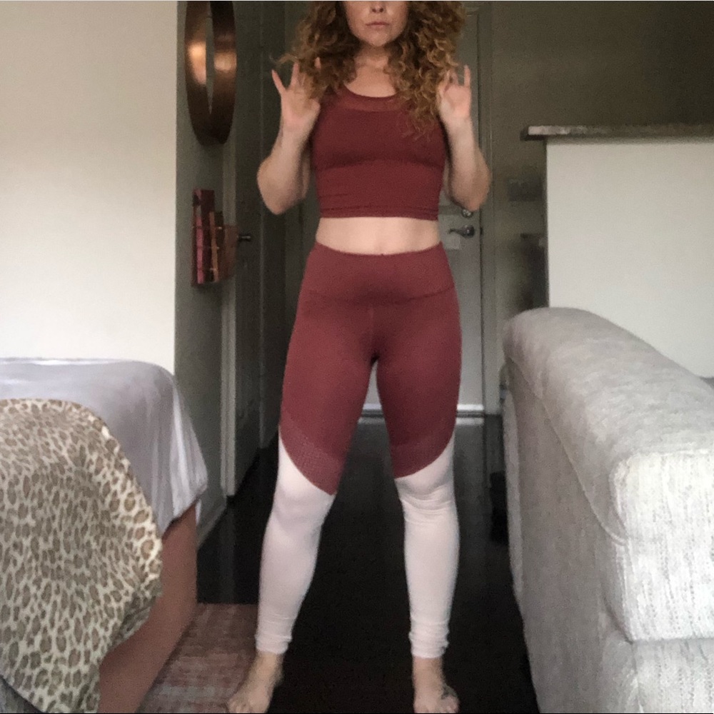 Forever 21 Blush and Cream Yoga Set
